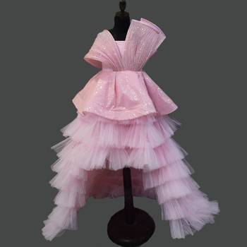 Pink high low party dress for teens girls 4