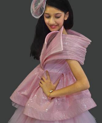 Pink high low party dress for teens girls 5