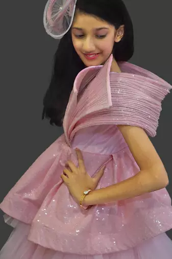 Pink high low party dress for teens girls