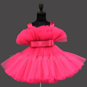 Hot pink barbie dress for baby girl birthday 1