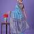 blue lichi art silk with printed and zari weaving saree with blouse