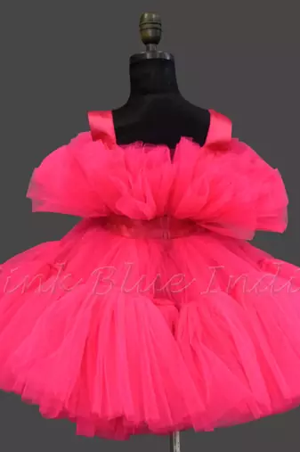 Hot pink barbie dress for baby girl birthday