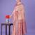 peach lichi art silk with printed and zari weaving saree with blouse
