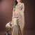 beige organza with thread work and zari weaving saree with blouse