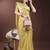 yellow organza with thread work and zari weaving saree with blouse