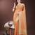 orange organza with thread work and zari weaving saree with blouse