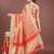 orange organza with thread work and zari weaving saree with blouse