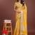 yellow organza with thread work and zari weaving saree with blouse