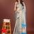 grey organza with thread work and zari weaving saree with blouse