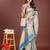 grey organza with thread work and zari weaving saree with blouse