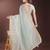 sky blue organza with thread work and zari weaving saree with blouse
