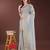 grey organza with thread work and zari weaving saree with blouse