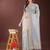 grey organza with thread work and zari weaving saree with blouse