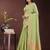 light green organza with thread work and zari weaving saree with blouse