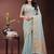 sky blue organza with thread work and zari weaving saree with blouse