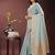 sky blue organza with thread work and zari weaving saree with blouse