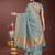 sky blue organza with thread work and zari weaving saree with blouse