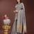 grey organza with thread work and zari weaving saree with blouse