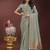 light green organza with thread work and zari weaving saree with blouse