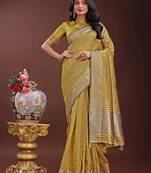 mustrad organza with thread work and zari weaving saree with blouse