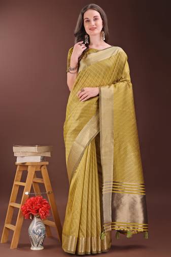 mustrad organza with thread work and zari weaving saree with blouse