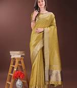 mustrad organza with thread work and zari weaving saree with blouse