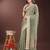 green organza with thread work and zari weaving saree with blouse