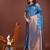 sky blue banrasi art silk with jacquard work and zari weaving saree with blouse