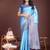 sky blue lichi art silk with woven zari work saree with blouse
