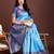 sky blue lichi art silk with woven zari work saree with blouse