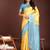 yellow lichi art silk with woven zari work saree with blouse