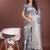 grey linen cotton with jacquard work and zari weaving saree with blouse