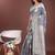 grey linen cotton with jacquard work and zari weaving saree with blouse