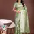 light green linen cotton with jacquard work and zari weaving saree with blouse