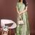 light green linen cotton with jacquard work and zari weaving saree with blouse