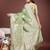 light green linen cotton with jacquard work and zari weaving saree with blouse