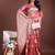 pink linen cotton with jacquard work and zari weaving saree with blouse