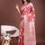 pink linen cotton with jacquard work and zari weaving saree with blouse