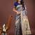 navy blue lichi art silk with jacquard work and zari weaving saree with blouse