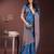 blue art silk fabric with jacquard work and zari weaving saree with blouse