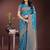 teal art silk fabric with jacquard work and zari weaving saree with blouse