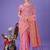 light pink linen cotton with jacquard work and zari weaving saree with blouse