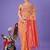 orange linen cotton with jacquard work and zari weaving saree with blouse