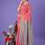 pink linen cotton with jacquard work and zari weaving saree with blouse