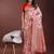 red linen cotton with jacquard work and zari weaving saree with blouse