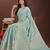 sea green cotton with with jacquard work and zari weaving saree with blouse