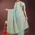 sea green cotton with with jacquard work and zari weaving saree with blouse