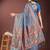 blue art silk fabric with jacquard work and zari weaving saree with blouse