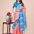 peach lichi art silk with printed and zari weaving saree with blouse