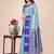 teal lichi art silk with printed and zari weaving saree with blouse